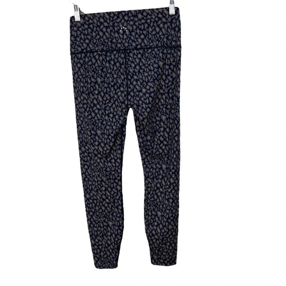 Varley Navy Blue Abstract Leopard Spotted Print Leggings Size Large - Picture 5 of 10